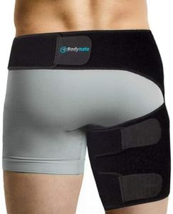 Bodymate® Hip Brace for Sciatica Pain Relief | SI Belt/Sacroiliac Belt | Hip Pain| Compression Wrap for Thigh, Hamstring, Joints, Arthritis, Pulled Muscles | For Men, Women (Small, Hip < 32")