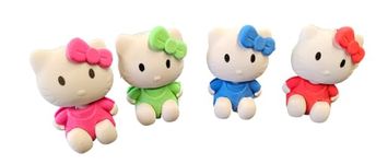 Fat-catz-copy-catz Set of 2 Novelty Collectable Colourful Cartoon Kitty Japanese Style Erasers Rubbers