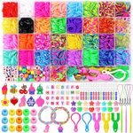 JOISHOP 2700+ Loom Bands Kit, 32 Colors Rubber Twist Bands kit Colorful DIY Refill Bracelet Making Kit with Beads Accessories for Kids Girls Boys Starter Jewelry Making