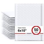 FU GLOBAL Poly Bubble Mailer 6x10 Inch Padded Envelopes #0 Mailer Bubble White Pack of 50pcs