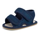 MASOCIO Baby Sandals Boy Girl Open Toe Infant Toddler Boys Girls Summer First Walking Shoes Size 4 UK Child 12-18 Months Navy Blue