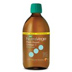 Nature's Way NutraVege Plant-based Omega-3 Supplement, Extra Strength Formula, Vegetarian, EPA + DHA from Algal Oil, Vegan, Cranberry Orange Flavour, 500 mL Liquid, Value Size