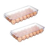 Egg Container for Fridge 2 Pack, 42 Eggs Storage for Fridge, Egg Holder with Lids and Handle, Egg Storage Box, Egg Holder, Egg Storage Container for Fridge Kitchen