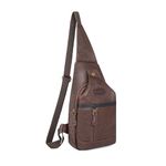 TRNDZY Dark Brown PU Leather Cross Body Bag for Men, Stylish Chest Bag for Men, and a Versatile Side Bag, carrying solution for men on the go.