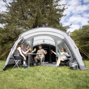 Vango Purbeck 600XL 6-Person Family Tent – 3 Rooms, Porch, Vivid Grey