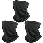 SUNLAND Outdoor Neck Gaiter Bandana UV Dust Protection Face Covering Elastic Face Scarf Balaclava for Motorcycle Bike Hiking 3Pack Black