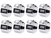 Hitopin 8PCS Hand Tally Counters, Metal Mechanical Counters, 4-Digit Clicker Counter, Metal Hand Tally Counters, 4 Digit Hand Tally Counters, for Coaching, Golf Scoring, Meeting, Counting (Sliver)