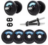 WATSON Home Gym Combo, Dumbbells, Weight Plates, Dumbbell rods, Solid Rubber Plates With Dumbbell Rods (Black- 50Kg Set(2.5Kgx4, 5Kgx8)+D Rods)