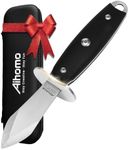 Aihomo Oyster Shucking Knife German Stainless Steel 1.4116, Sharp Tip Oyster Shucker with Finger Guard, Shuck Oyster Knife Pry Open Shell, 3.2" Opener Tool G10 Handle with Storage Case