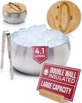 Gusto Nostro 4.1L Insulated Ice Bucket with Lid and Tongs, Double Wall Stainless Steel Ice Bucket Large, BPA Free Ice Bucket for Cocktail Bar, Keeps Champagne, Wine, Beer Chill for Parties