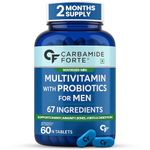 Carbamide Forte Multivitamin Tablet For Men | Multi vitamin For Men With Probiotics For Immunity & Energy | Multivitamin Supplement With Zinc, Multivitamins, Multiminerals - 60 Veg Tablets