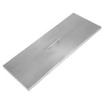 Marada Square Metal Fire Pit Cover Lid 33" x 13" x 1" Fire Pit Cover Rectangular Heat Resistant Stainless Steel Fire Pit Lid 1.5 mm Thick for Fire Pit Pan or Burner Pan