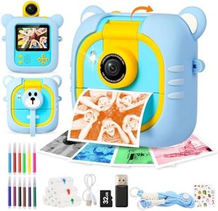 ARNSSIEN Kids Camera Instant Print, 7 Print Paper (4 Color: O/R/G/B+3 B&W), 2.4" Screen Instant Camera for Kids Ages 3-12,1080P, 180°Flip Lens,32GB Card- Christmas Birthday Present for Boys & Girls,M2