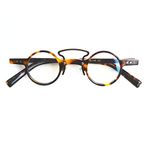 BETSION Vintage Fashion Small Round Designer Eyeglass Frames Acetate Full Rim Hand Made Glasses (Tortoise)