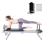 SogesPower Pilates Reformer Machine for Home Gym Workout, Foldable Pilates Equipment with High Strength Alloy Springs for Beginners, Up to 330lbs Weight Capacity