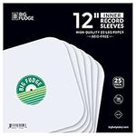 BIG FUDGE Vinyl Record Inner Sleeves 25x | Made from Heavyweight & Acid Free Paper | Album Covers with Round Corners for Easy Insert | Slim Record Jackets to Protect Your LPs & Singles | 12"