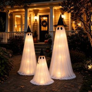 Halloween Decorations Outdoor - 3 Packs Light Up Ghost Decor for Porch Yard