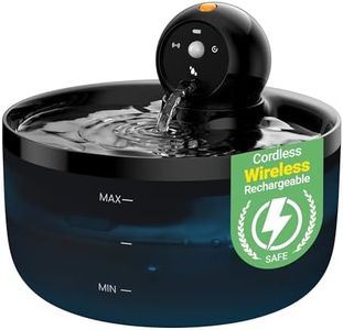 Cat Water Fountain for Drinking Wireless: Cat Fountain Battery Operated - 88oz/2.6L Automatic Pet Water Dispenser Cordless - Cats Drinking Bowl with Sensor - Rechargeable Pet Bowl Motion