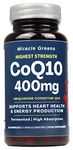 CoQ10 400mg - Highest Strength Ubiquinone Coenzyme Q10 | Powerful Antioxidant for Heart and Vascular Health, Essential for Energy Production | 60 Capsules - 2 Month Supply | Made in The UK