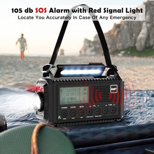 Mesqool DAB Solar Emergency Radio – Portable Hand Crank Weather Alert