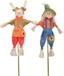 ToBsoft 2 Pack Fall Scarecrow Decorations, 40inch Outdoor Scarecrows for Fall, Halloween Thanksgiving Autumn Scarecrow Decor, Can Drive Away Birds Away for Garden, Home, Yard, Porch Decoration