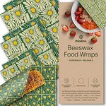 Mioeco Organic Beeswax Wrap for Food - Assorted 6 Pack Cotton Bees Wrap - Reusable Beeswax Food Wrap - Made from Natural Ingredients - Daisy Field - 6 Pieces (2S, 2M, 2L) - Beeswax Cloth Food Wrap