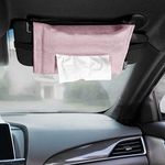 pack all Car Tissue Holder, Premium Microsuede Sun Visor Napkin Holder for Car, Universal Mask Holder Dispenser, Wipes Case for Car Backseat, Car Tissue Box for Vehicle Accessories (Pink)