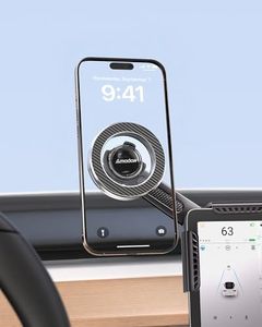 AMADAW 2025 Upgrade Tesla Phone Mount [N52 Strongest Magnet] [Non-Adhesive Version] Hands-Free No-Drop for Magsafe, Fits for Tesla Model Y/3/X/S/Cybertruck, Compatible with iPhone 16/15/14 All Phones