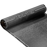 Frienda 1 Roll 5 ft x 12" Carbon Fiber Fabric Roll Pure Fabric Carbon Fiber Sheet 2 x 2 Twill Weave 3k/ 220g for Cars for Structural Reinforcement on Concrete Walls, Basements, Boats DIY Projects