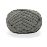 Zituop Chunky Knit Chenille Yarn For Hand Knitting Blankets, Super Soft Big Jumbo Blanket Yarn (Dark Grey)