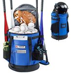 VIGERARI Baseball Bucket Bag-Baseball Coaches Bag-Expandable Softball Bucket Bag with Padded Seat-Coach Gifts-Baseball Bag for Training Equipment,Baseball Gear, Accessories-Baseball Bucket Organizer