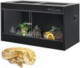 REPTI ZOO 50 Gallon PVC Reptile Enclosure, 36x18x18 inch Reptile Tank for Ball Python Bearded Dragon Snake Gecko, Reptile Terrarium Lounge Habitat with Glass Sliding Door & Top Screen Ventilation