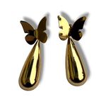 OOPS MODERN Minimalist Dangle Earrings for Women, Gold Plated, Fashion Earrings (Golden Butterfly Earrings)