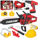 WishaLife Kids Tool Set - Toddler Tool Set with Toy Chainsaw, Electric Toy Drill, Pretend Play Construction Tools Toy Gifts for Kids Toddlers Boys Girls Ages 3 4 5 6 7 8 Years Old