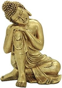 10.63(H) Napping Indian Buddha Statue Gold Resin Home Decor Housewarming Gift BS107