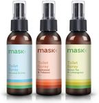 Mask - Toilet Odour Eliminator Spray, Non-Aerosol Odour Neutraliser Spray, Travel Size - Traps Odours Before You Go, Toilet Deodoriser, 100ml, Mix Pack of 3