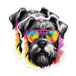 (2 Pack) Standard Schnauzer Dog Stickers - Standard Schnauzer with Sunglasses - Choose FromOver 100 Dog Breeds - 5 Inches On Longest Side - Premium Vinyl - Made in USA - BMCS0407