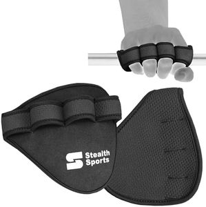 Stealth Sports Weight Lifting Gym Grip Pads Prevents Callus Tears - Non-Slip Neoprene Pull Up Bar Pads Substitute of Training Gloves – Calisthenics Fitness Weightlifting Grip Gloves (4 Finger)