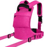 Ski Harness for Kids, Ski and Snowboard Training Harness with 2 Removable Leashes and Backpack, Control Steer & Speed, Perfect for Kid Beginners Boy and Girl (Pink)