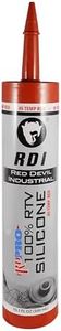 Red Devil 08090I RD PRO 100% Heat Resistant RTV Silicone Sealant, A Water-Proof and Weatherproof Adhesive For High-Heat Use, 10.1 oz. Tube, Red, 1-Pack