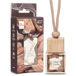 AIR-ROMA Oud Arabia Car Perfume Hanging Pod 10Ml | Natural Essential Premium Fragrance Oils in Glass Bottle With Wooden Diffuser Lid | Long Lasting Car Air Freshener Scent | Lasts Up to 45 Days