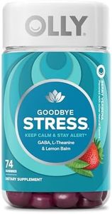 OLLY Goodbye Stress Gummy, GABA, L-Theanine, Lemon Balm, Stress Relief Supplement, Berry - 74 Count