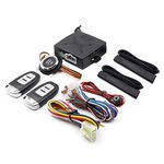 JUNHOM Passive Keyless Entry DC12V Car Alarm Engine Starter Push Button Universal Vehicles Start Button Kit Safe Lock with 2 Smart Key