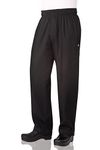 Chef Works Men's Essential Baggy Zip-Fly Chef Pants, Black, Large