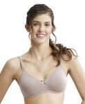 Jockey 1722 Women's Wirefree Non Padded Super Combed Cotton Elastane Stretch Medium Coverage Everyday Bra with Concealed Shaper Panel and Adjustable Straps_Mocha_36B