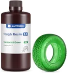 ANYCUBIC Tough Resin 2.0, 3D Printer Resin with Upgraded High Toughness and High Precision, 365-405nm Fast Curing 3D Resin for 4K 8K LCD/DLP/SLA 3D Printing (Tran-Green, 1kg)