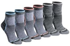 Eddie Bauer Women's Dura Dri Moisture Control Quarter Socks Multipack, Charcoal Assorted Fr (6 Pairs), Medium