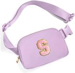 Gitus Belt Bag Fanny Pack Crossbody Bags with Initial Letter Patch Cute Stuff Birthday Gifts for Teenager Girls Trendy Preppy Stuff for Teen Girls Cool Stuff for Teens, Lavender, S