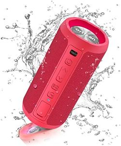 Ortizan Altavoz Bluetooth Potente Portatil X10P Rojo con Luz LED de Color Hay Volumen Alto y Graves Potentes, Apoya Reproducción de Música 30H, Bluetooth 5.3 y IPX7 Impermeable