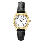 Sekonda Women's Quartz Watch with White Dial Analogue Display and Black Leather Strap 4493.27